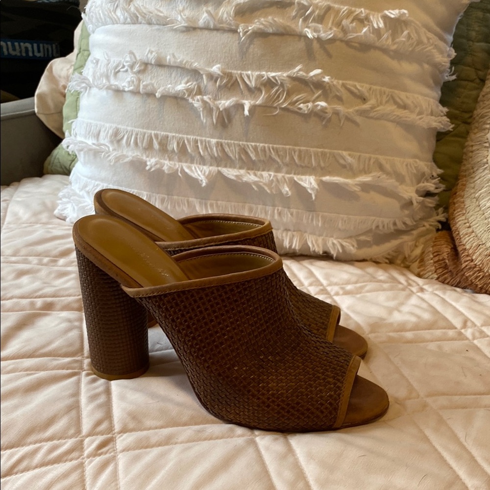 Miss Albright Brown Mules with Block Heel